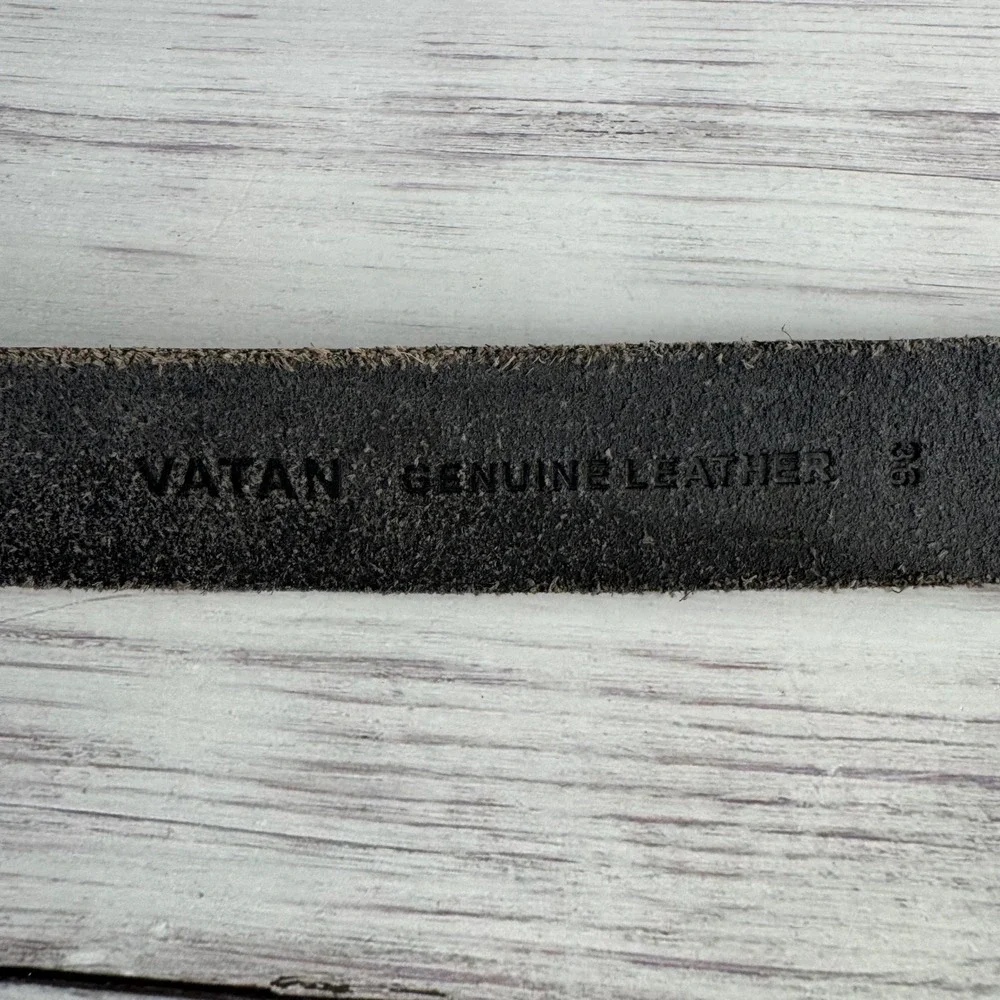 Vatan Mens Black Genuine Leather Belt Size 36 Casual Rugged‎ Workwear Buckle